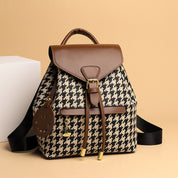 Dames Trendy Veelzijdige Rugzak met Houndstooth Patroon | Lupa