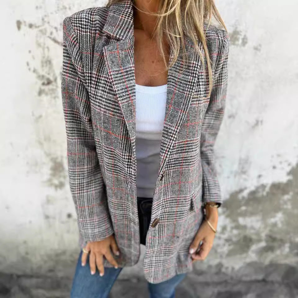 Dames Elegante Trendy Geruite Blazer | Briana