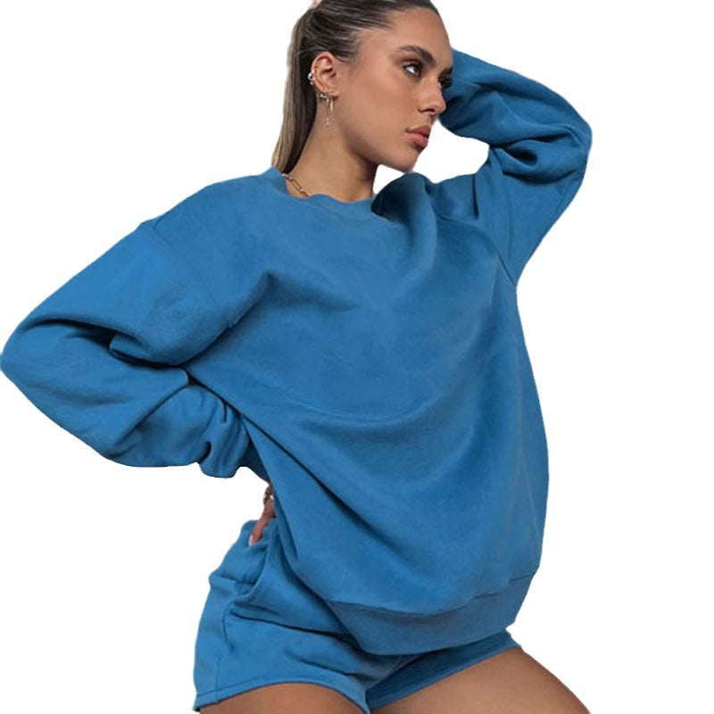 Dames Trendy Stijlvolle Comfy Tweedelige Sweater & Shorts Set | Dalaya