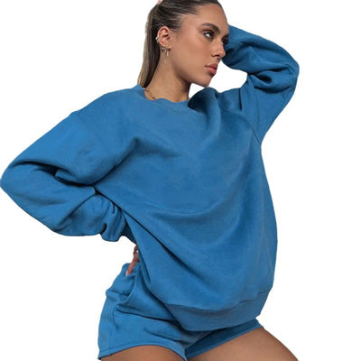 Dames Trendy Stijlvolle Comfy Tweedelige Sweater & Shorts Set | Dalaya