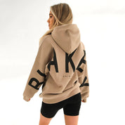 Dames Trendy Warme Hoodie met Capuchon en Statement Text Print | Savannah