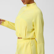 Dames Sportieve Sweater met Halve Rits en Elastiek Detail | Selva