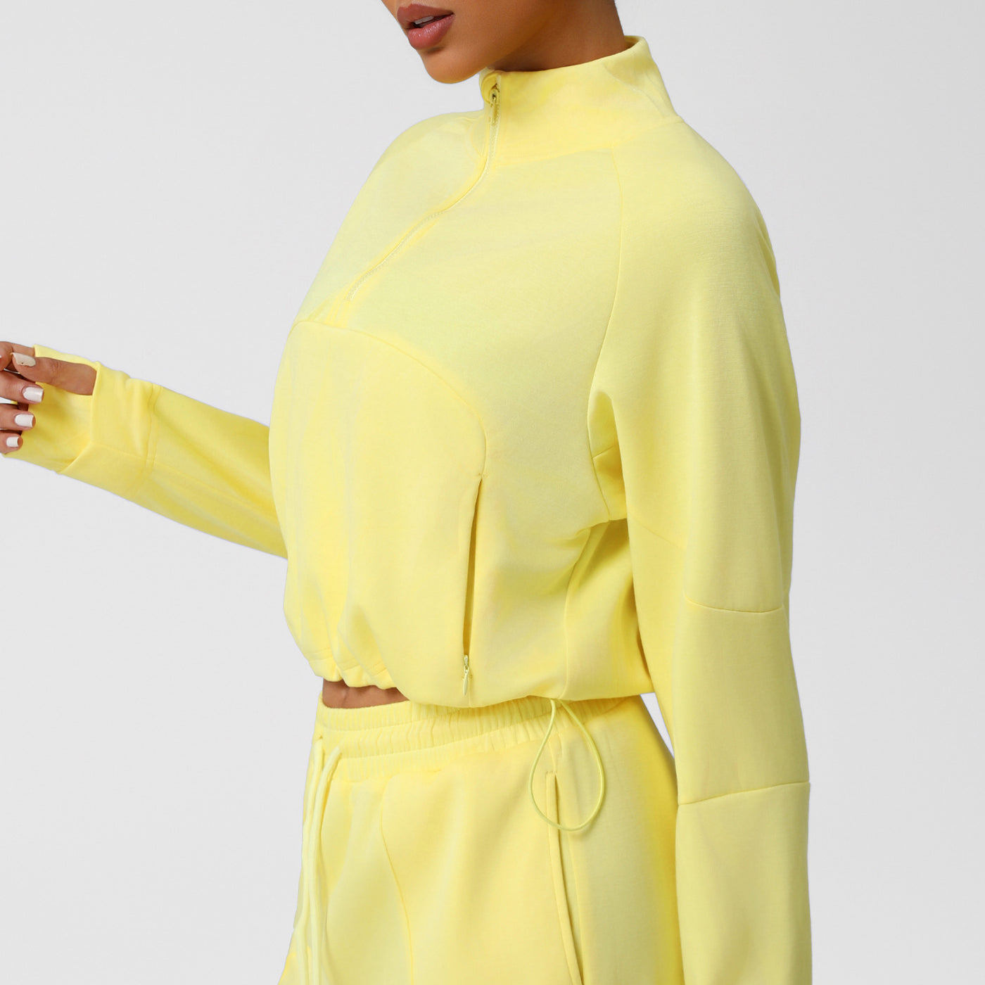 Dames Sportieve Sweater met Halve Rits en Elastiek Detail | Selva