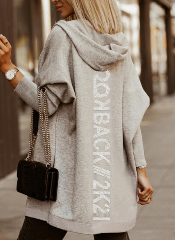 Dames Casual Jas-Vest met Capuchon en Print | Ramona