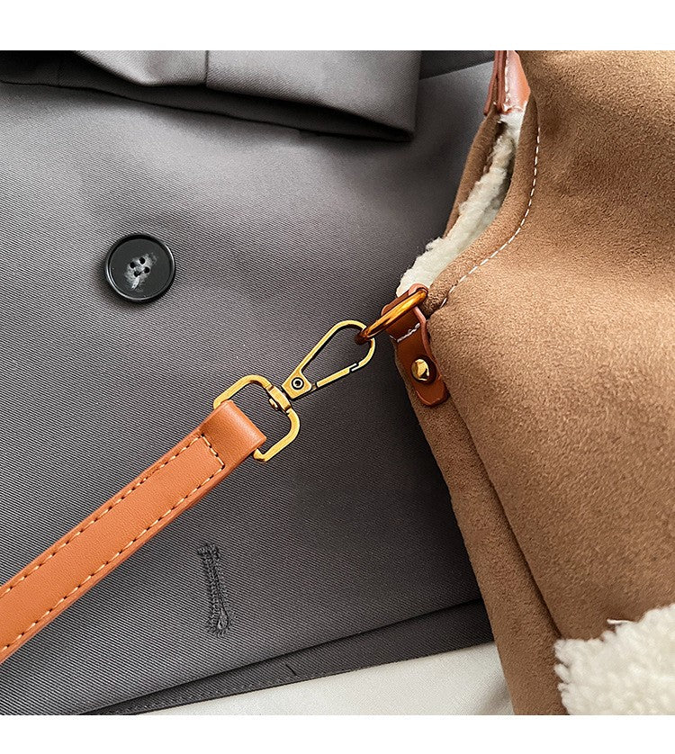 Dames Winter Shopper van Suède met Teddy Details | Langy