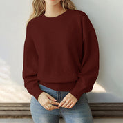 Dames Warme Basic Veelzijdige Gebreide Trui met Ronde Hals | Romania