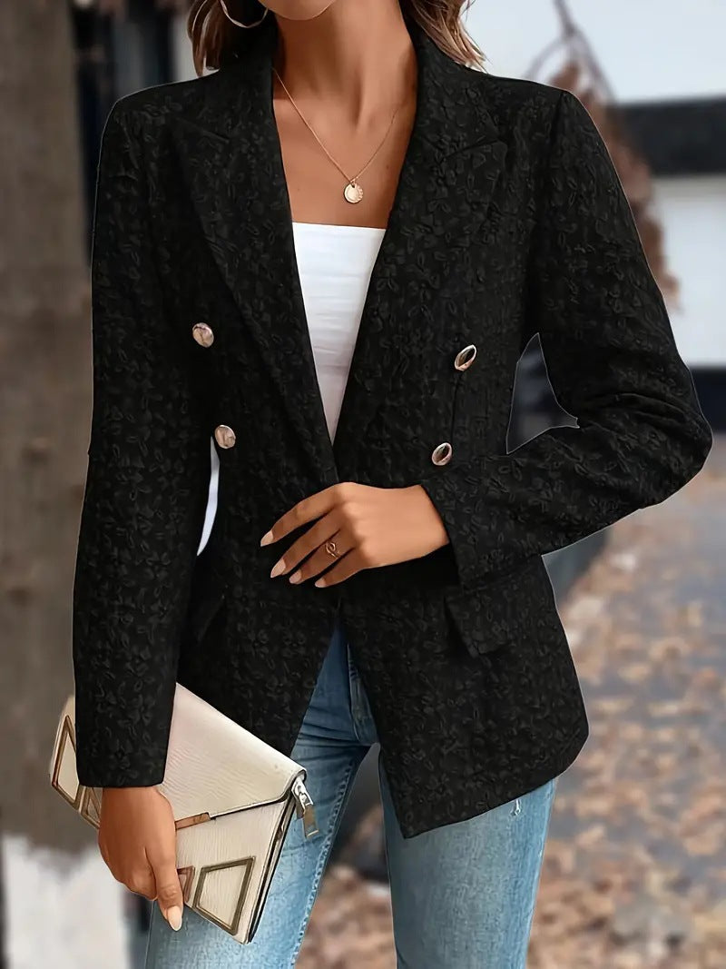 Dames Stijlvolle Elegante Double Breasted Blazer met Structuur | Bitha