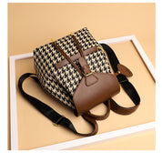Dames Trendy Veelzijdige Rugzak met Houndstooth Patroon | Lupa