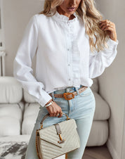 Dames Elegante Fijn Geweven Blouse met Ruches | Helena