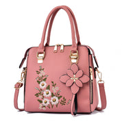Dames Trendy Handtas met Bloem Borduursel | Leana