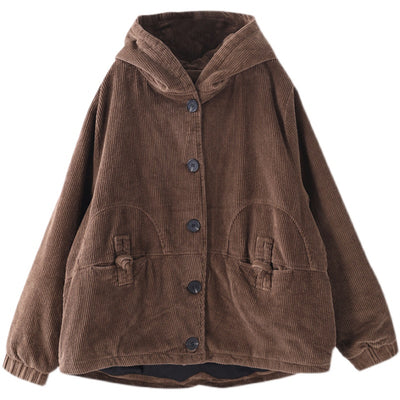 Dames Corduroy Jas met Capuchon | Blythe