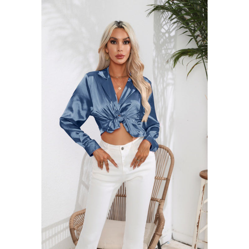 Dames Elegante Satijn Look Blouse | Harper