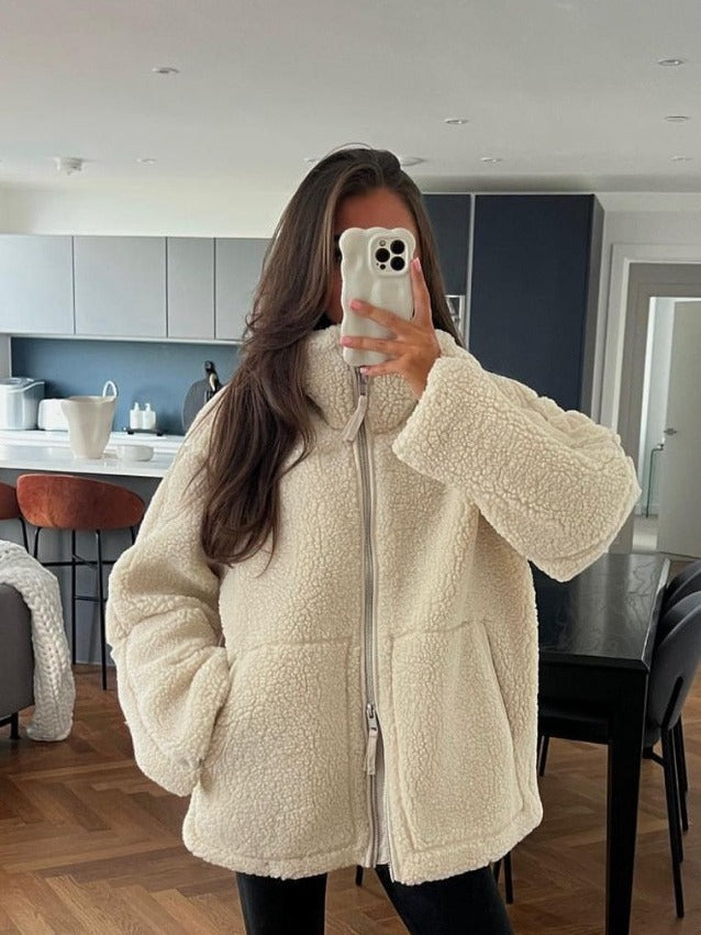 Dames Comfortabele Teddy Jas met Ritssluiting | Bee