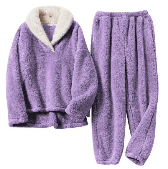 Dames Warme Fleece Pyjama Set | Firouze