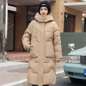 Dames Koreaanse Style Trendy Essential Lange Gewatteerde Puffer Winter Jas | Baloa