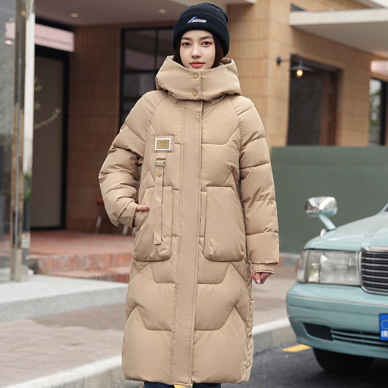 Dames Koreaanse Style Trendy Essential Lange Gewatteerde Puffer Winter Jas | Baloa