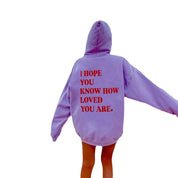 Dames Trendy Hoodie met Self Love Text Print | Soldana