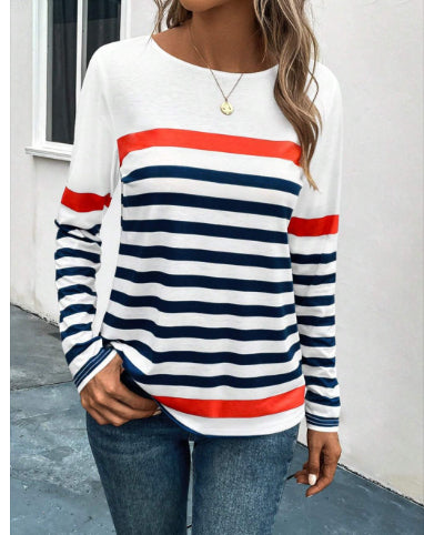 Dames Gestreept Lange Mouwen Shirt | Takuna