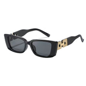 Dames Zonnebril met Vierkant Montuur en Goudkleurig Detail | Lopaz