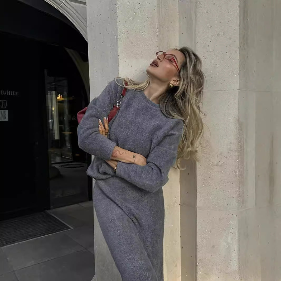 Dames Tweedelige Set met Zachte Trui en Lange Rok | Diva