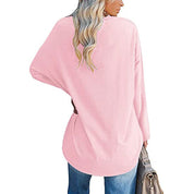 Dames Casual Oversized T-shirt met V-hals en Lange Mouwen | Toba