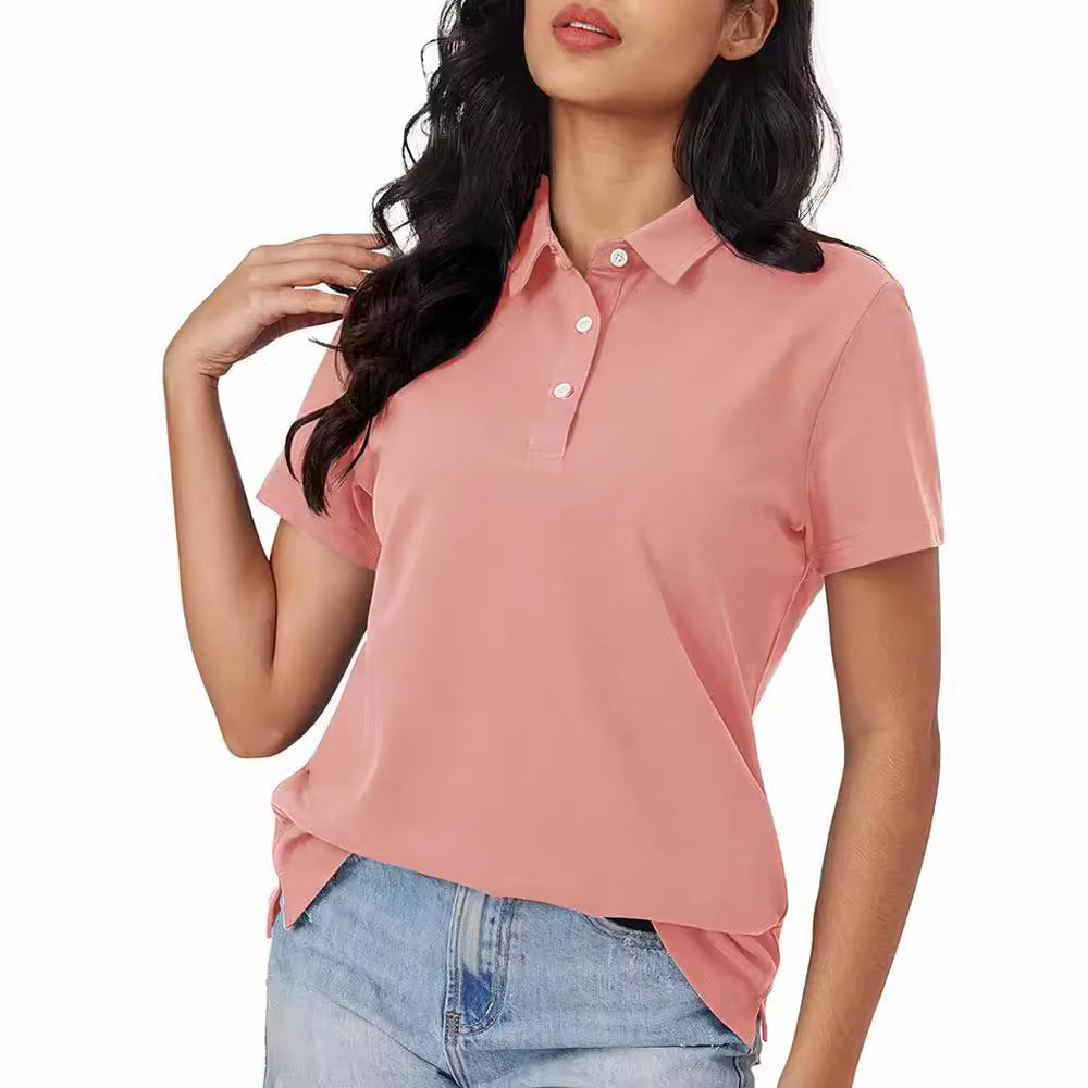 Dames Basic Veelzijdige Alledaagse Polo Top met Korte Mouwen | Tascha