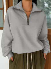 Dames Casual Sportieve Warme Pull Over met Rits Detail | Senza