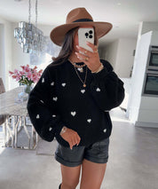 Dames Zachte Stijlvolle Hartjes Trui | Rossy