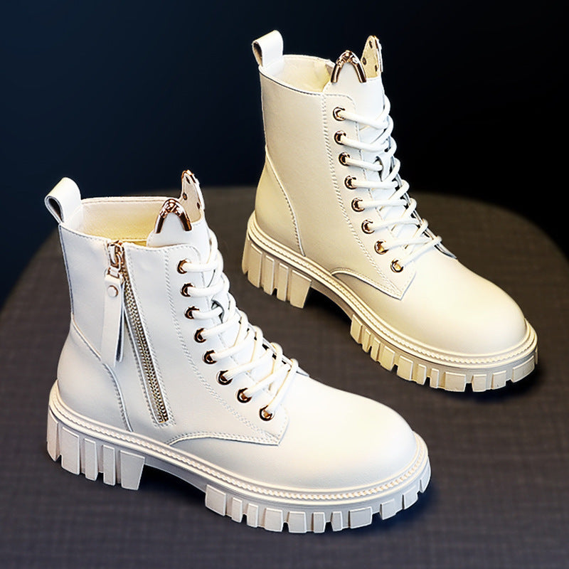 Dames Trendy Boots met Rits Detail en Veters | Erica