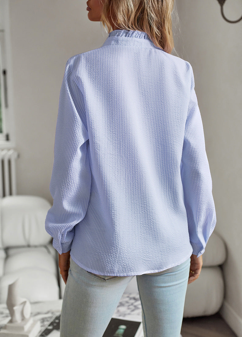 Dames Elegante Fijn Geweven Blouse met Ruches | Helena