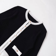 Dames Elegante Luxe Parijs Look Gebreid Vest met Volant Details en knopen | Racky