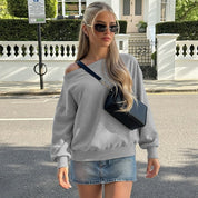 Dames Trendy Casual Off-Shoulder Trui Sweater | Samira