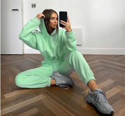 Dames Essential Basic Tweedelige Joggingpak met Capuchon | Dimania