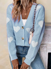 Dames Stijlvolle Elegante Gebreid Vest met Harten | Ralaya