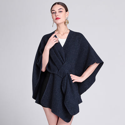 Dames Stijlvolle Elegante Poncho met Riem Detail | Leandra