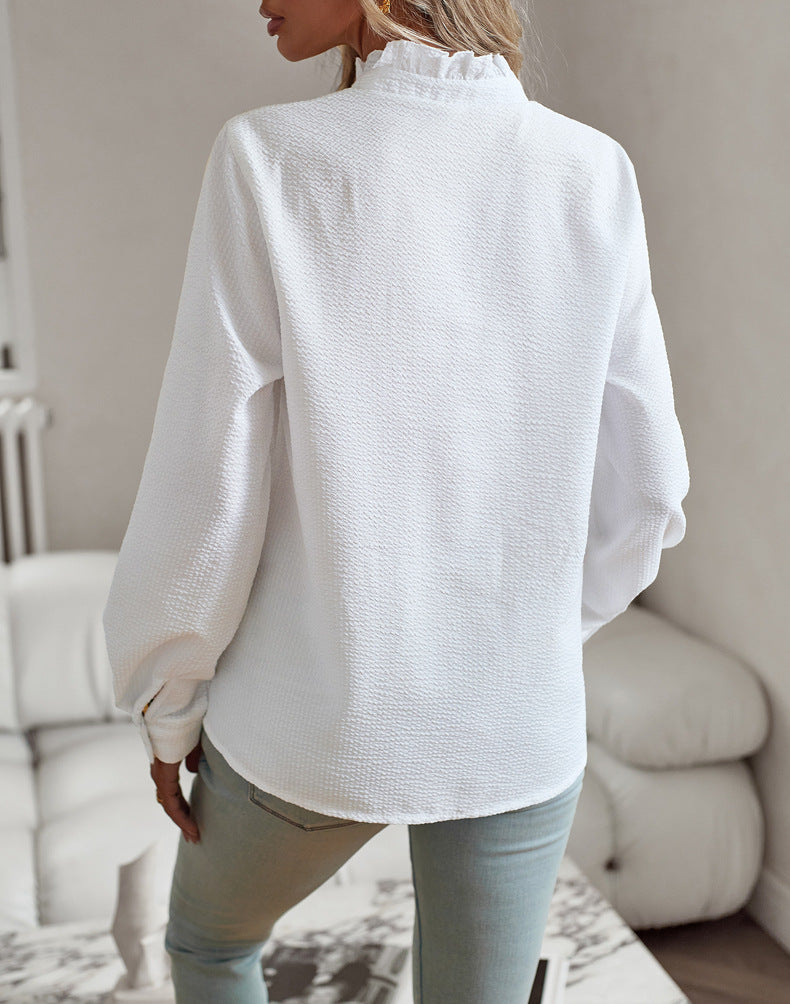 Dames Elegante Fijn Geweven Blouse met Ruches | Helena