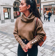 Dames Zachte Elegante Modieuze Coltrui met Parel Knopen | Rubia