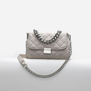 Dames Trendy Schoudertas met Quilted Patroon en Zilverkleurige Ketting | Laphael