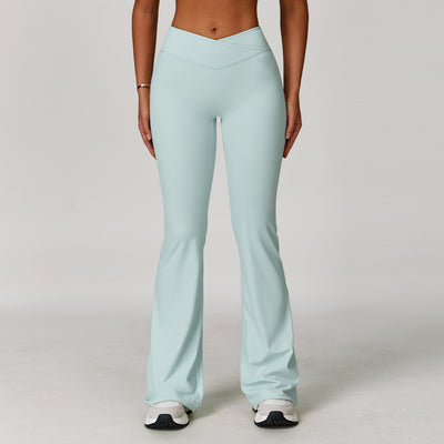 Dames Veelzijdige Sport Yoga Hoge Taille met Cross Waist Design Flare Pant | Ashley