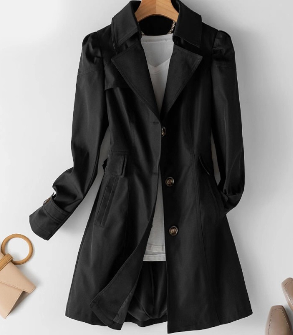 Dames Halflange Trenchcoat met Knopen | Beau