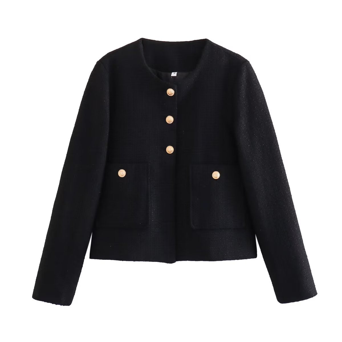 Dames Bouclé Jas met Gouden Knopen | Bessie