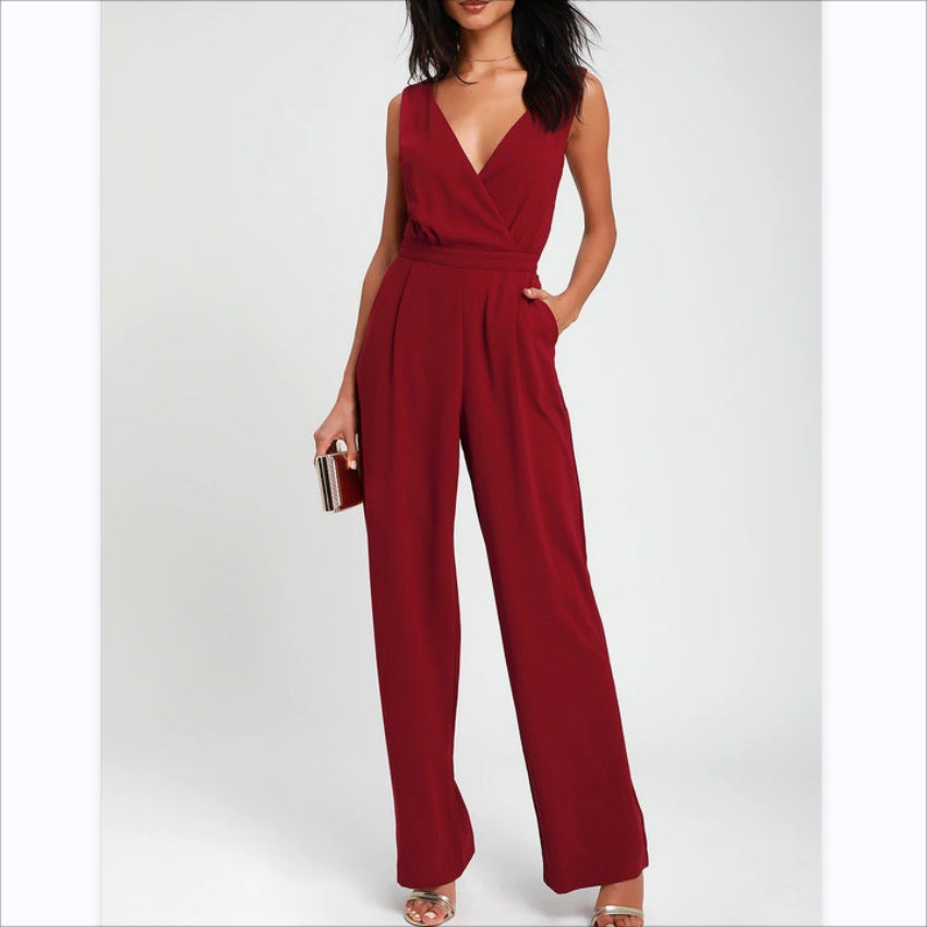 Dames Elegante Jumpsuit met Kant en Diepe V-Hals op de Rug | Analea