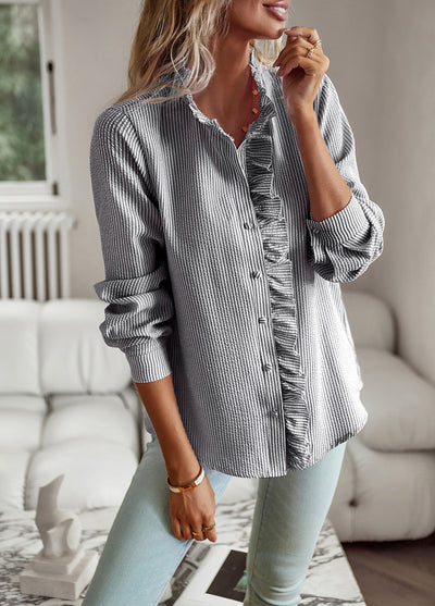 Dames Elegante Fijn Geweven Blouse met Ruches | Helena