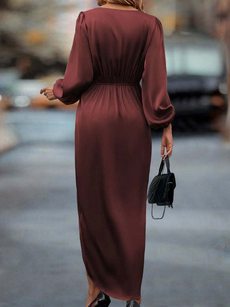 Dames Elegante Maxi Jurk met V-hals en Tailleaccent | Navessa