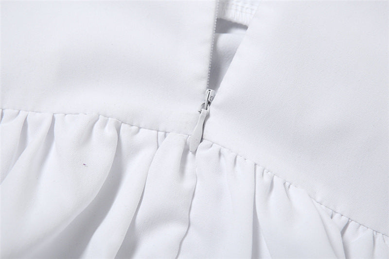 Dames Elegante Zomerjurk met Geplooide Details en Open Rug | Griziana
