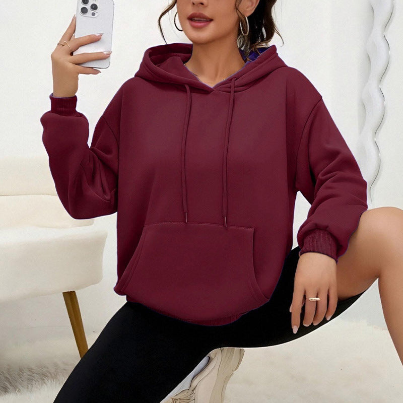 Dames Basic Casual Oversized Hoodie met Kangoeroezak | Selara