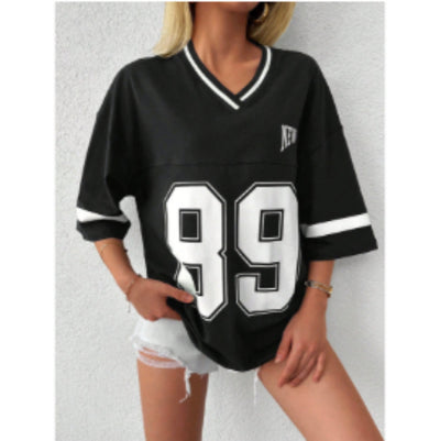 Dames Sportieve American Football T-shirt met Varsity Print | Thanee