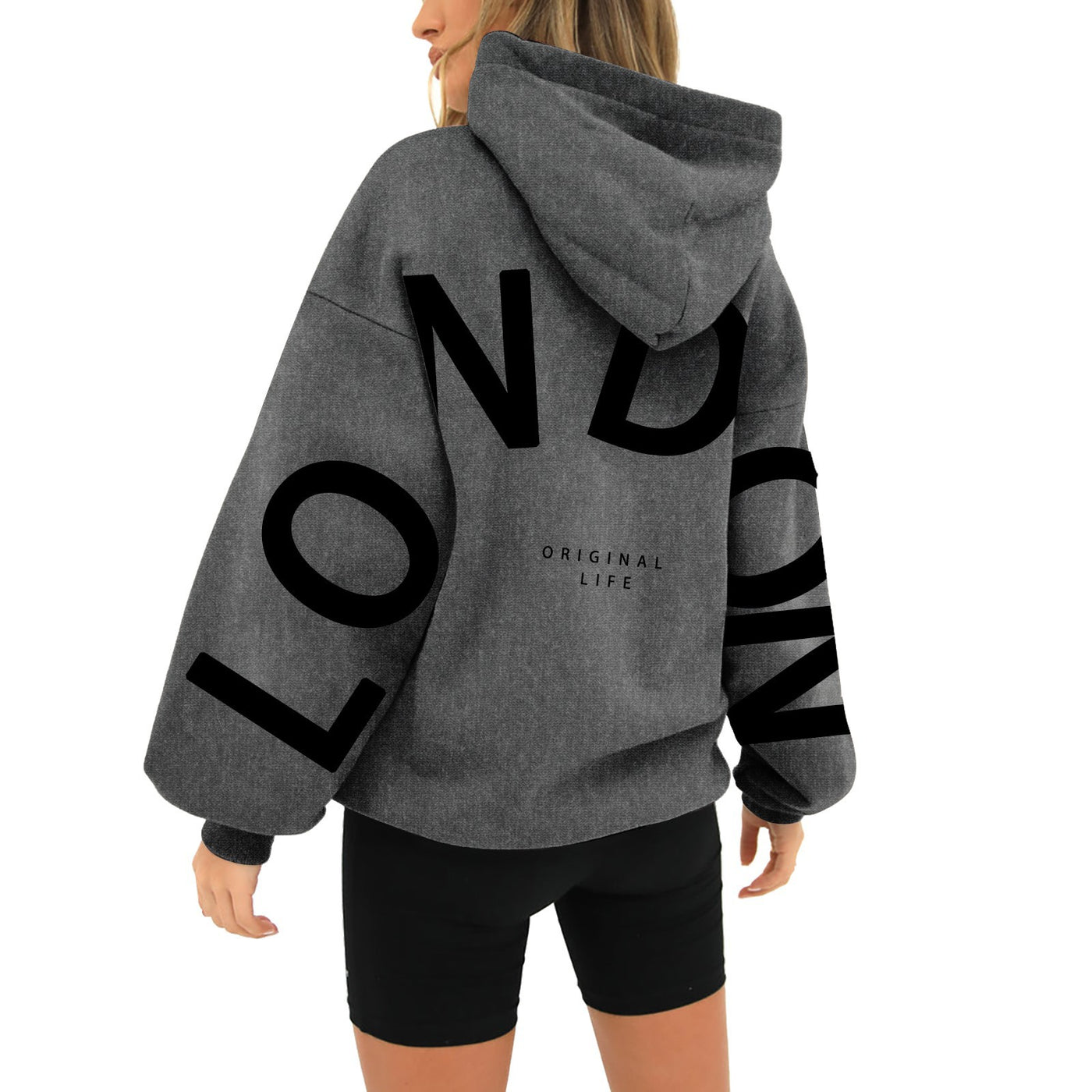 Dames Comfortabele Trendy hoodie met ‘London’-print | Sanoria