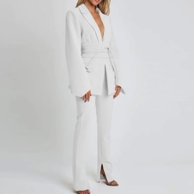 Dames Blazer met Ceintuur en Lange Mouwen | Barbara