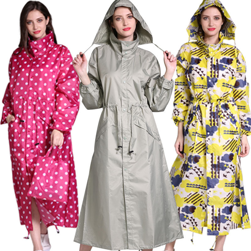 Dames Lichtgewicht Modieuze Lange Regenjas met Trendy Print | Bashanti